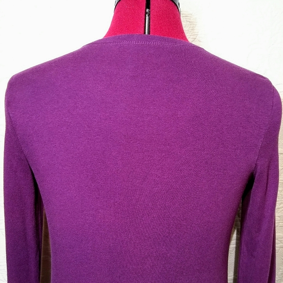 Eddie Bauer Small Purple Ruffle Long Sleeve Shirt - Picture 4 of 11